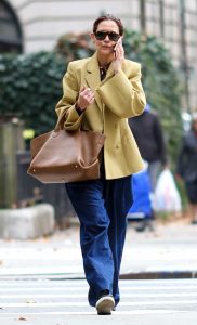 Katie Holmes in a Yellow Blazer