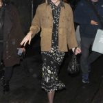 Kiernan Shipka in a Black Floral Dress Exits the Landmark Theatre in Westwood 11/27/2024