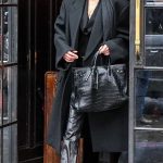 Bella Hadid in a Black Coat Was Seen Out in New York City 12/11/2024