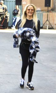 Brandy Ledford in a Black Workout Ensemble