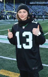 Chloe Moretz in a Black Beanie Hat