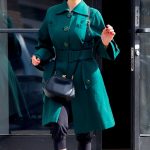 Dita Von Teese in a Turquoise Trench Coat Steps Out After a Yoga Session in Los Angeles 11/30/2024