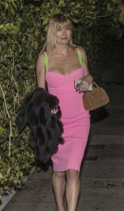 Eugenia Kuzmina in a Pink Dress