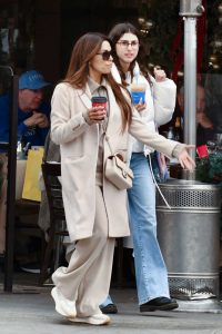 Eva Longoria in a Beige Outfit