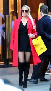 Hayley Palmer in a Red Coat