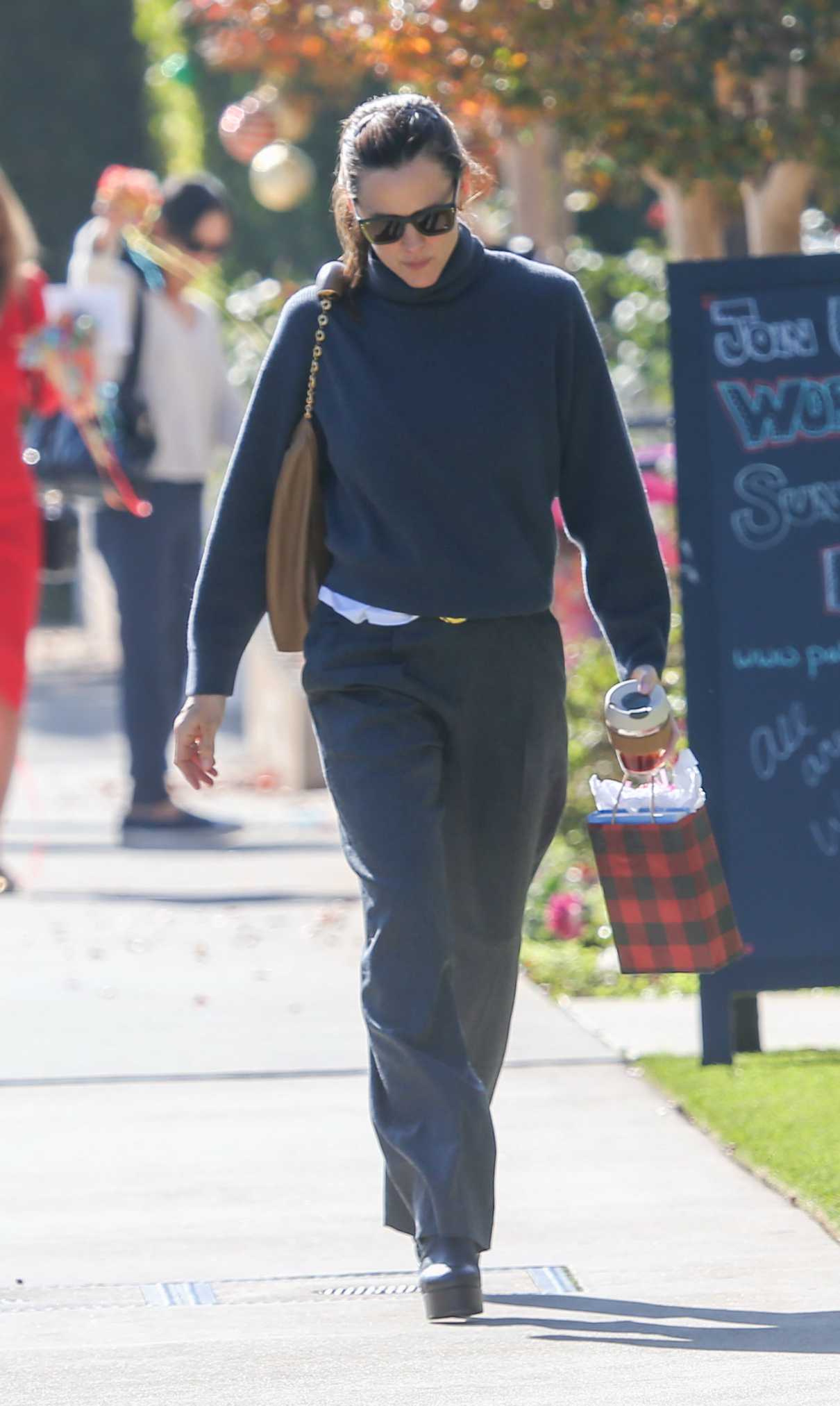 Jennifer Garner in a Navy Turtleneck