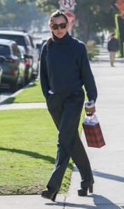 Jennifer Garner in a Navy Turtleneck