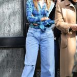 Jennifer Lopez in a Blue Plaid Shirt Was Seen Out in Brentwood 12/06/2024