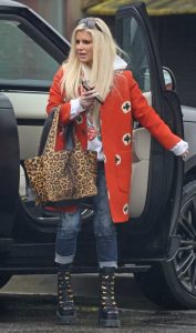 Jessica Simpson in a Red Coat