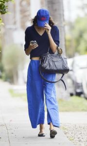 Kaia Gerber in a Blue Cap