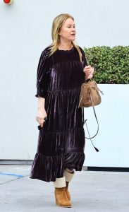 Kathy Hilton in a Purple Dress