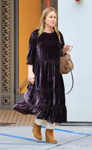 Kathy Hilton in a Purple Dress