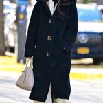 Katie Holmes in a Navy Faux Fur Coat Was Seen Out in New York City 12/01/2024