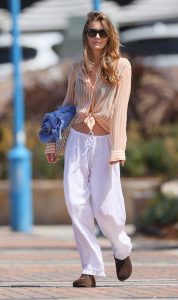 Leila George in a White Pants