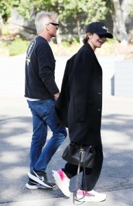 Lisa Rinna in a Black Coat