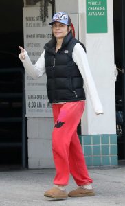 Lisa Rinna in a Red Sweatpants