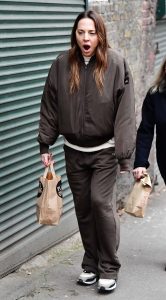 Melanie Chisholm in a Brown Bomber Jacket