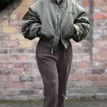 Molly-Mae Hague in an Olive Bomber Jacket Leaves the Village Cafe in Manchester 12/19/2024