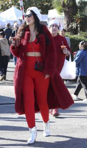 Natasha Blasick in a Red Leggings