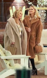 Nicky Hilton in an Orange Faux Fur Coat