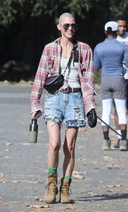 Ruby Rose in a Plaid Shirt