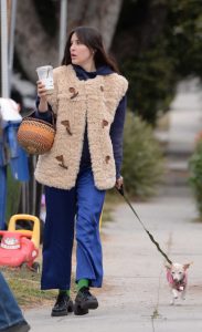 Scout Willis in a Blue Track Pants