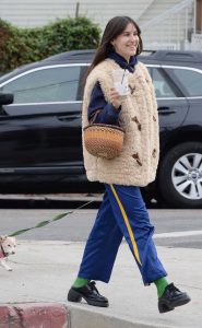 Scout Willis in a Blue Track Pants