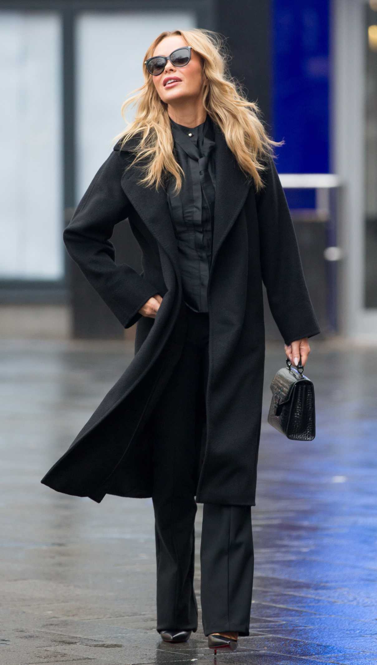 Amanda Holden in a Black Coat