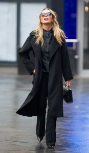 Amanda Holden in a Black Coat