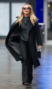 Amanda Holden in a Black Coat