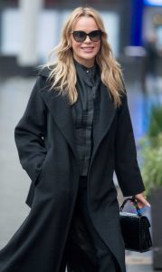 Amanda Holden in a Black Coat