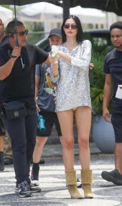 Amelia Gray Hamlin in a Silver Mini Dress