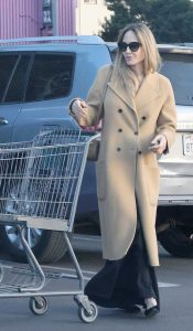 Angelina Jolie in a Beige Coat