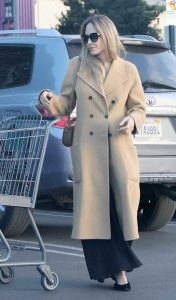 Angelina Jolie in a Beige Coat