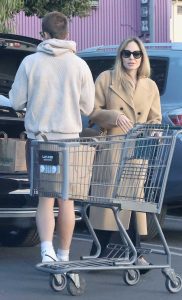 Angelina Jolie in a Beige Coat