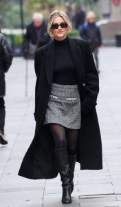 Ashley Roberts in a Black Coat