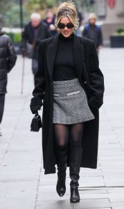 Ashley Roberts in a Black Coat