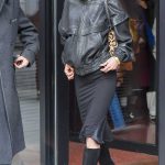 Bella Hadid in a Black Leather Jacket Was Seen Out in New York 01/25/2025