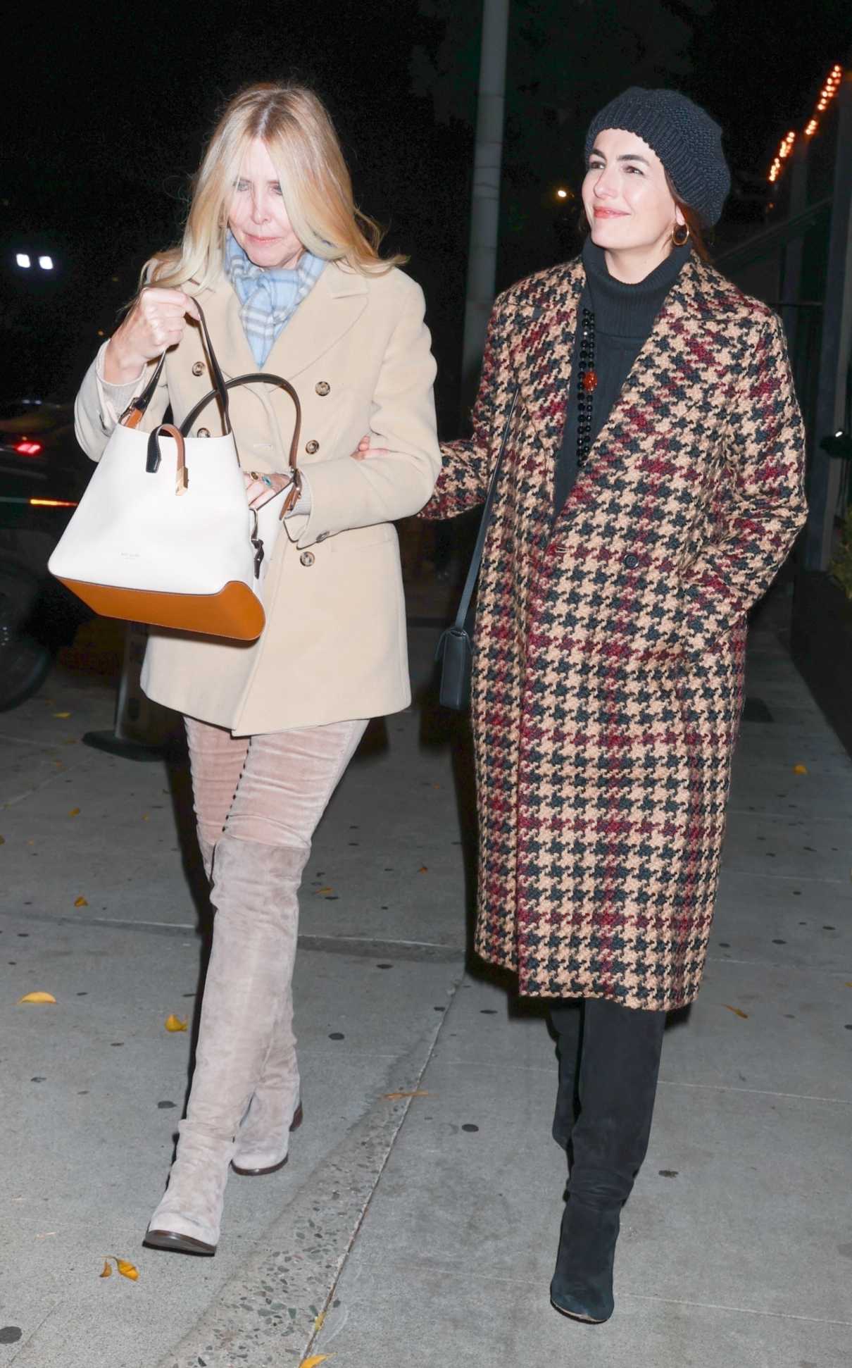 Camilla Belle in a Houndstooth Patterned Coat