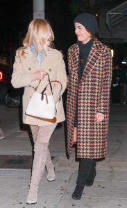 Camilla Belle in a Houndstooth Patterned Coat