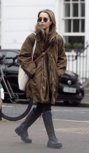 Emilia Clarke in a Tan Jacket