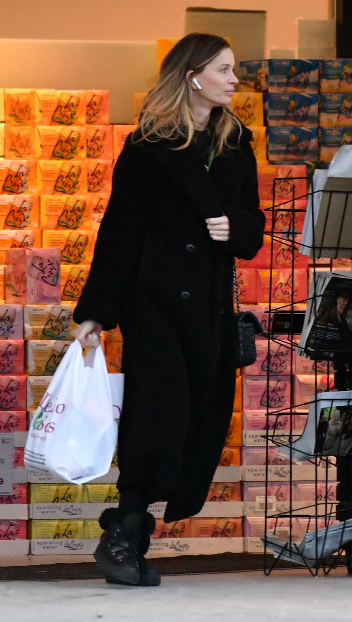 Georgina Chapman in a Black Coat