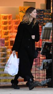 Georgina Chapman in a Black Coat