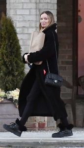 Georgina Chapman in a Black Coat