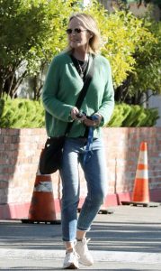 Helen Hunt in a Green Cardigan