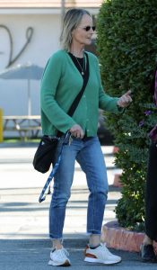 Helen Hunt in a Green Cardigan