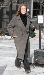 Jennifer Ehle in a Grey Coat