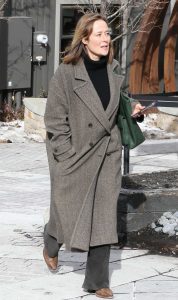 Jennifer Ehle in a Grey Coat