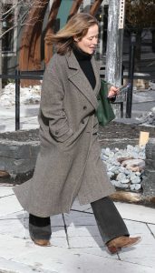 Jennifer Ehle in a Grey Coat