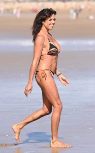 Jenny Powell in a Patterned Bikini